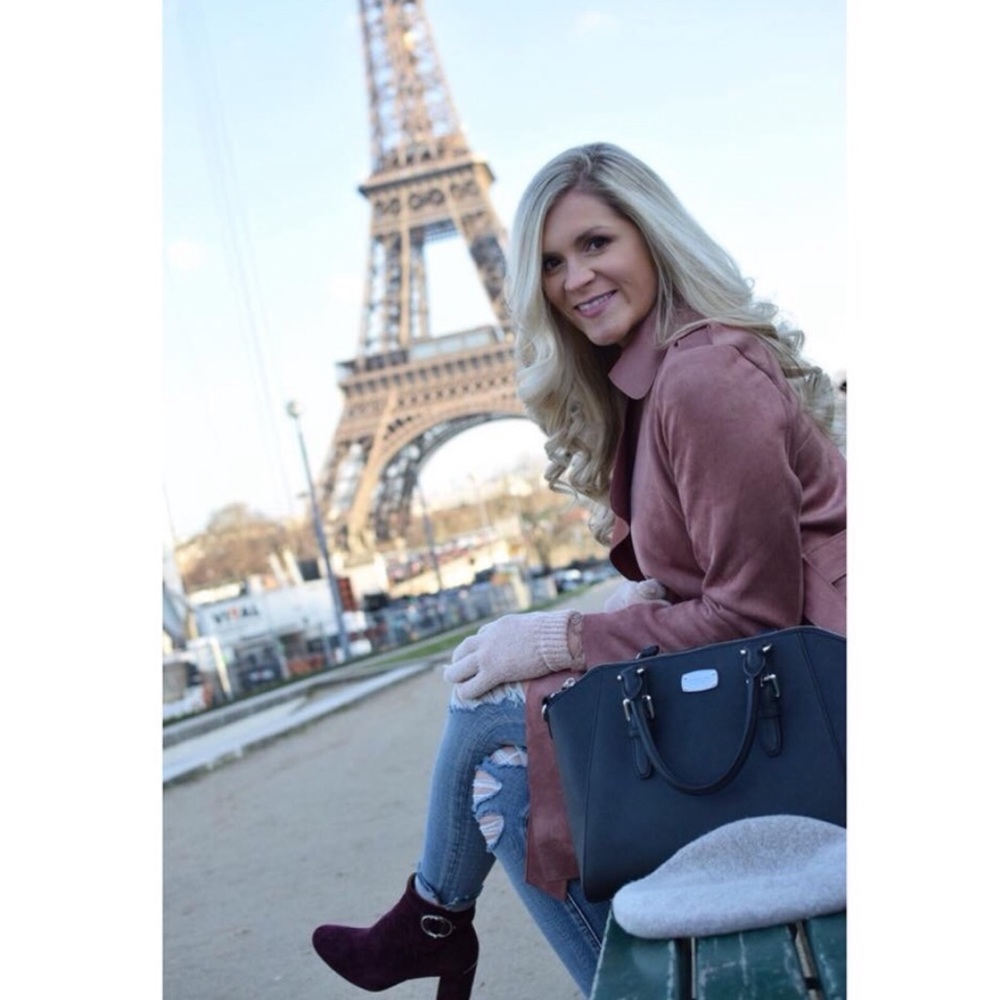 Pink Faux Leather Jacket